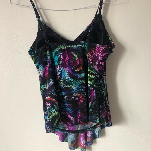 ❤️Magicsuit Rita Ruffle Tiered Multicolored Swim Swimwear Tankini Tank Top Sz 10 - Picture 4 of 8